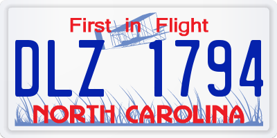 NC license plate DLZ1794