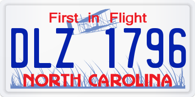 NC license plate DLZ1796