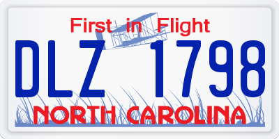NC license plate DLZ1798