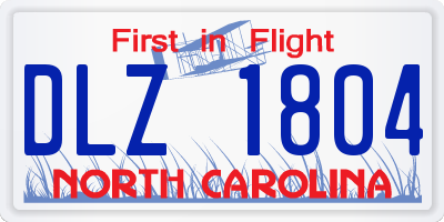 NC license plate DLZ1804