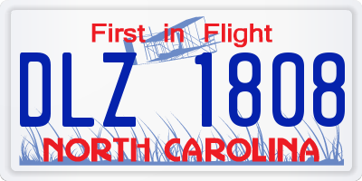 NC license plate DLZ1808