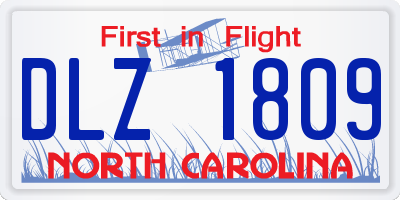 NC license plate DLZ1809