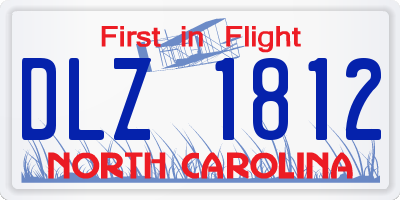 NC license plate DLZ1812