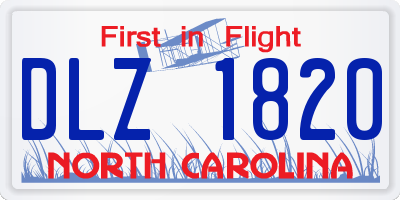 NC license plate DLZ1820