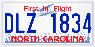 NC license plate DLZ1834