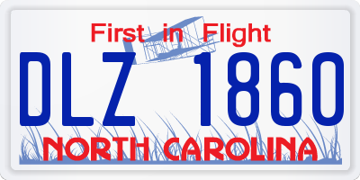 NC license plate DLZ1860