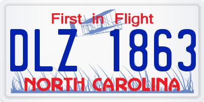NC license plate DLZ1863