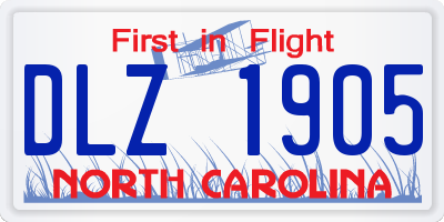 NC license plate DLZ1905
