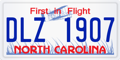 NC license plate DLZ1907