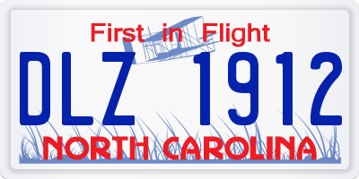 NC license plate DLZ1912