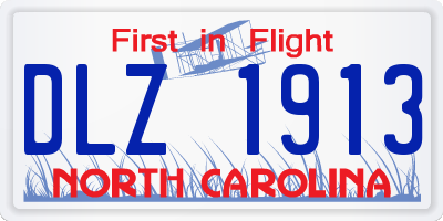 NC license plate DLZ1913
