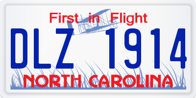 NC license plate DLZ1914