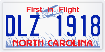 NC license plate DLZ1918