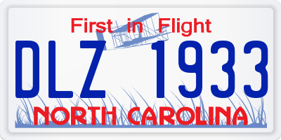 NC license plate DLZ1933