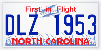 NC license plate DLZ1953