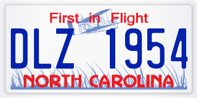 NC license plate DLZ1954