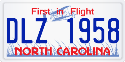 NC license plate DLZ1958