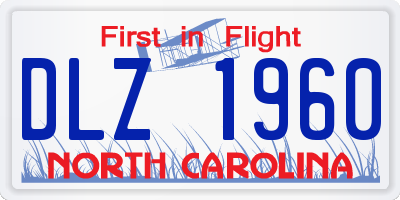 NC license plate DLZ1960