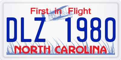 NC license plate DLZ1980