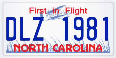 NC license plate DLZ1981