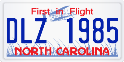 NC license plate DLZ1985