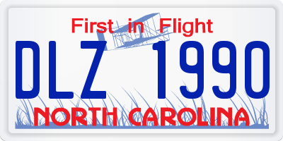 NC license plate DLZ1990