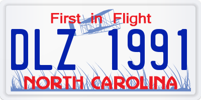 NC license plate DLZ1991
