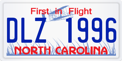 NC license plate DLZ1996