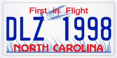 NC license plate DLZ1998