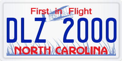 NC license plate DLZ2000