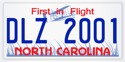 NC license plate DLZ2001