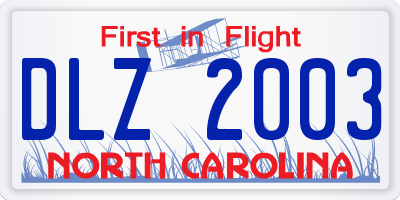 NC license plate DLZ2003