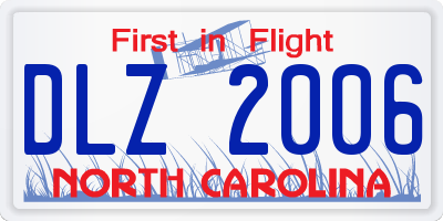 NC license plate DLZ2006