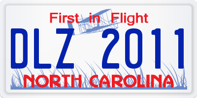NC license plate DLZ2011