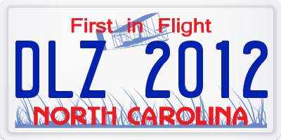 NC license plate DLZ2012