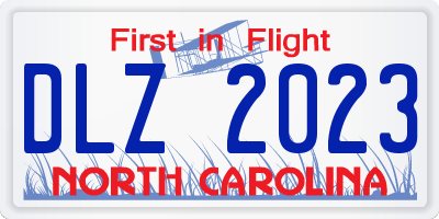 NC license plate DLZ2023