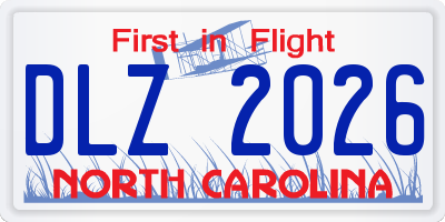 NC license plate DLZ2026