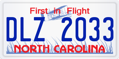 NC license plate DLZ2033