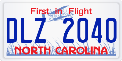 NC license plate DLZ2040