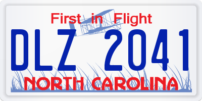 NC license plate DLZ2041