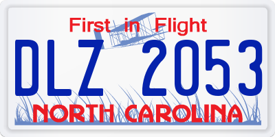 NC license plate DLZ2053