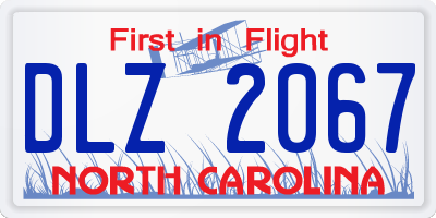 NC license plate DLZ2067