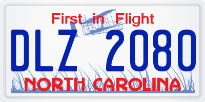 NC license plate DLZ2080