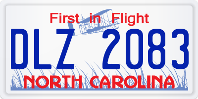 NC license plate DLZ2083