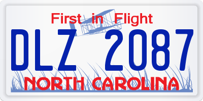 NC license plate DLZ2087