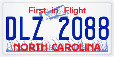 NC license plate DLZ2088