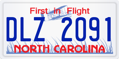NC license plate DLZ2091