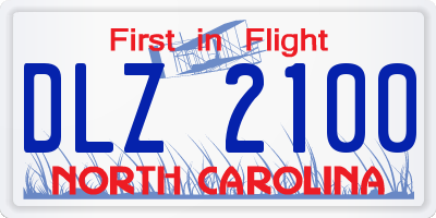 NC license plate DLZ2100