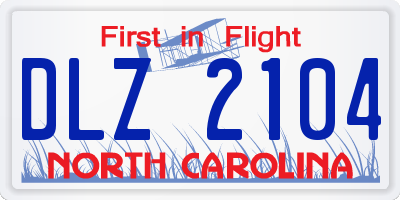 NC license plate DLZ2104