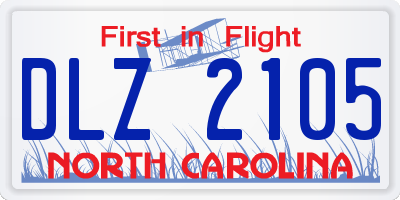 NC license plate DLZ2105